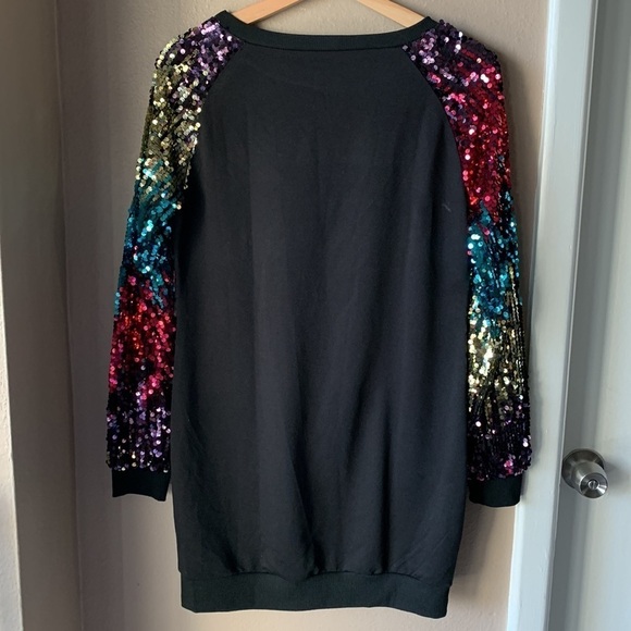 Sequin Sleeve Long Tunic Top - Picture 5 of 7